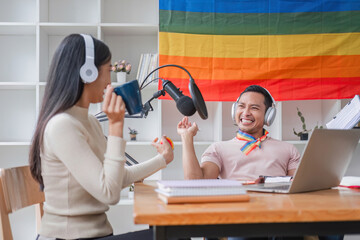 Podcaster Ideas Podcaster is interviewing guests about gender equality and LGBT advocacy at home...