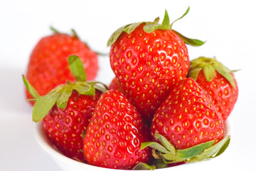 Fresh strawberry isolated white background, Strawberry Close up photo studio
