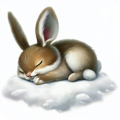 Digital illustration of a young Snowshoe Hare