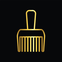 gold color hair comb icon, vector, template, logo, trendy, collection, flat, design