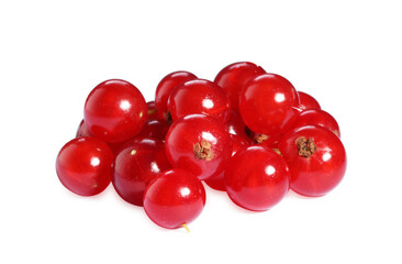 Pile of fresh ripe red currants isolated on white
