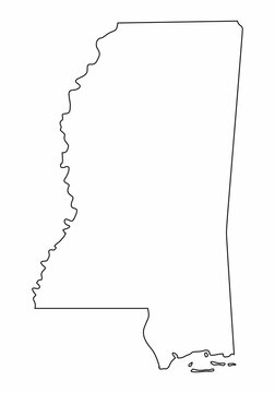Mississippi map outline