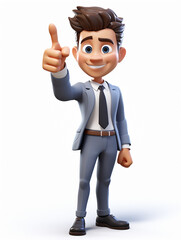 Obraz premium a happy 3d business man on transparent white background