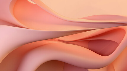 Abstract technological virtual background with gradient pink curves