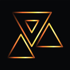 gold color geometric abstract icon, vector, template, logo, trendy, collection, flat, design