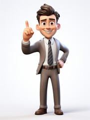 Obraz premium a happy 3d business man on transparent white background