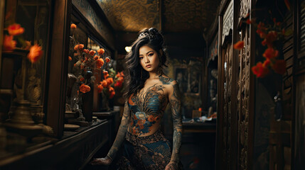Japanese Woman Covered in Tattoos