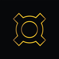 gold color gear transmissions icon, vector, template, logo, trendy, collection, flat, design