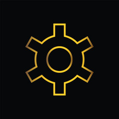 gold color gear transmissions icon, vector, template, logo, trendy, collection, flat, design