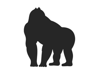 ゴリラのシルエットのイラスト