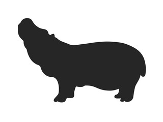 カバのシルエットのイラスト