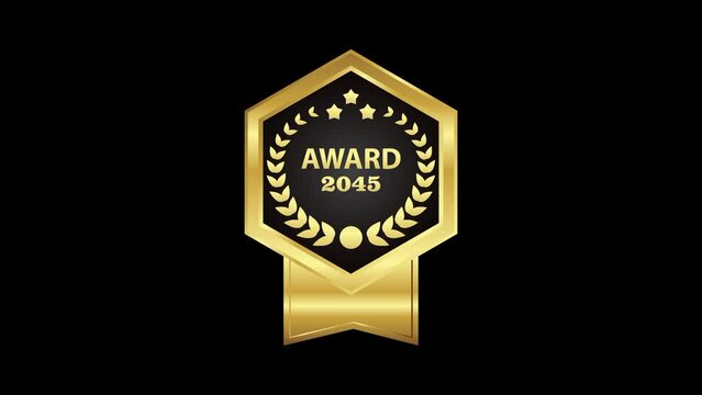 Gold colored certificate badge animation on green background suitable for content creators, business, presentations, video editors and graphic designers