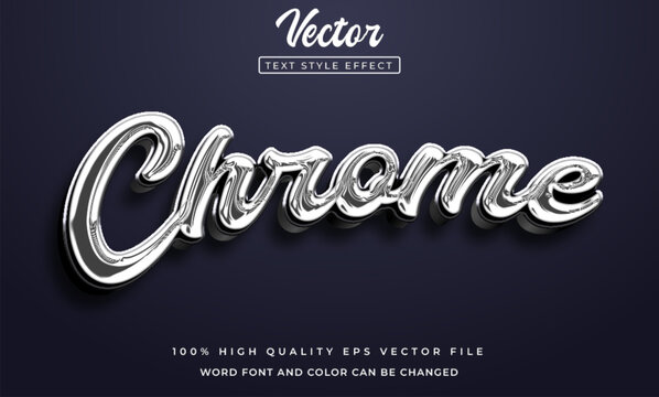 vector chrome text style effect