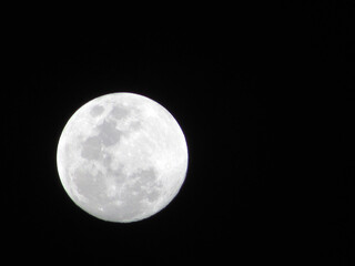 A beautiful new moon on a dark night