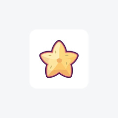 Star Fruit Bold color Icon