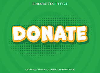 donate text effect template design with 3d style use for business brand and logo