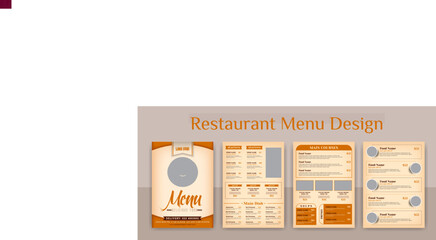Elegant restaurant Food Menu Template, Restaurant cafe menu, template design, Set A4 menu editable vector format