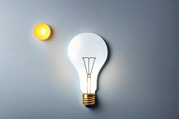 a elegant paper made lightbulb icon, illustrating creativity and the of new ideas, positioned on an uncluttered surface