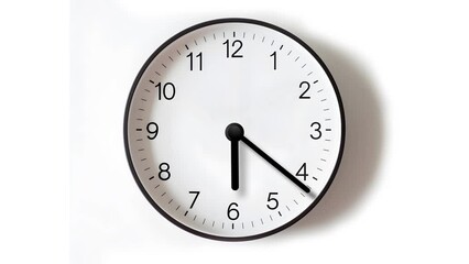Analog wall clock spinning animation through the hours. AI generated clock image - Powered by Adobe