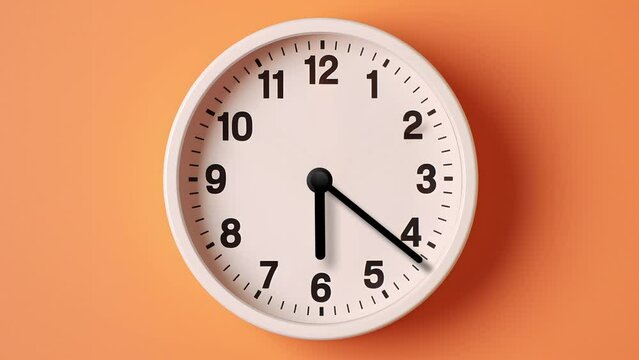 Analog wall clock spinning animation through the hours, AI generated clock image