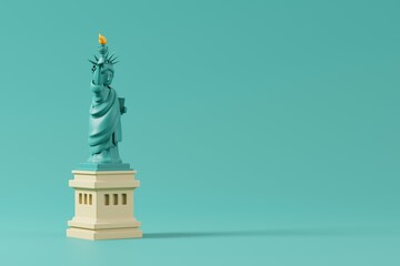 3D cartoon of Statue of Liberty, USA. Landmarks Travel and Tourist Attractions. 3D Render. © ThxQ