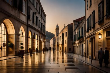 Fototapeta premium street in the town country Generative AI 