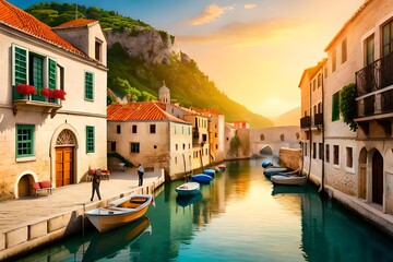Obraz premium canal country Generative AI 