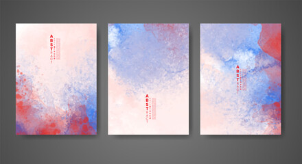 Set of creative hand painted abstract watercolor background. Design for your cover, date, postcard, banner, logo.