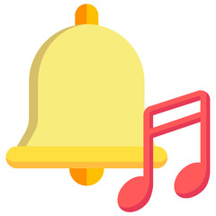 Bell icon often used in design, websites, or applications, banner, flyer to convey specific concepts related to music and multimedia