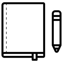 sketchbook and pencil icon