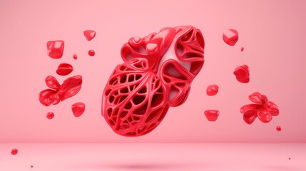 3D illustration mockup of the human organ system, Anatomy, Nervous, circulatory, digestive, excretory, urinary,and bone systems. Medical education concept