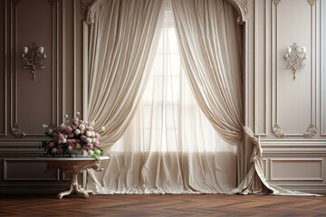Elegant.White Room for Pohtography Backdrops, Photoshop Overlays, Photography Backgrounds, Curtain Drapes