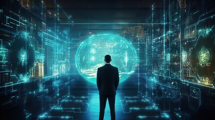 cybersecurity vigilance, digital art illustration, Generative AI