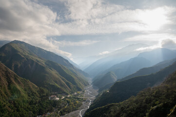 Naklejka premium Termas de Reyes viewpoint in the province of Jujuy in the Argentine Republic where you can see the Reyes River