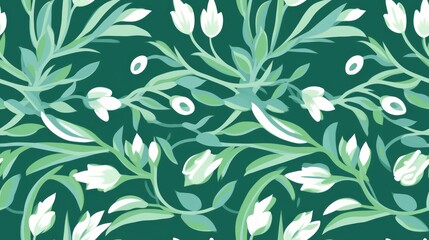 Fototapeta premium seamless background with flowers ikat