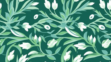 seamless background with flowers ikat