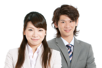 スーツを着たビジネスマンとビジネスウーマン