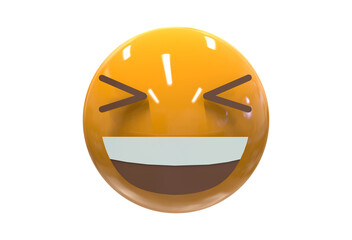3d render emoticon reaction face 