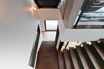 Stairs with a dignified style of dark wood wooden stairs