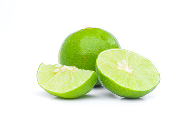Green lime isolated on white background