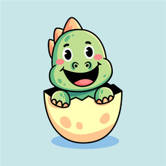 Cartoon baby cute dinosaur vector