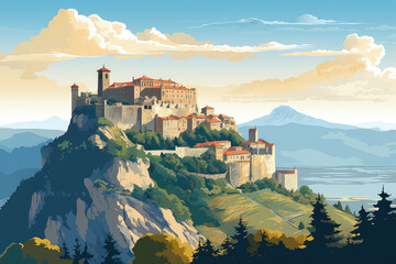 Fototapeta na wymiar Illustration of San Marino city