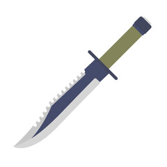 Survival Knife Flat Illustration. Clean Icon Design Element on Isolated White Background