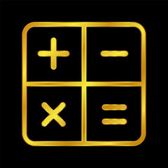 gold colored calculator icon