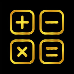 gold colored calculator icon