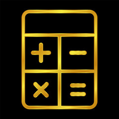 gold colored calculator icon
