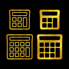 gold colored calculator icon