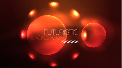 Circles with bright neon shiny light effects, abstract background wallpaper design