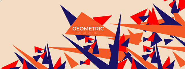 Fototapeta premium Creative abstract beige geometric background. Polygon shape minimal object.
