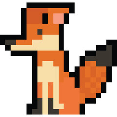 Fototapeta premium Pixel art cartoon fox character
